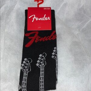 Fender Official Merchandise Black and Gray Electric Guitars PatternedMen's Socks